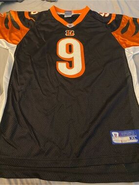 Reebok Kids Black and Orange Football Jersey #9